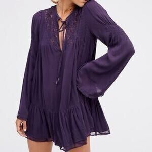 Free People Purple Mini Dress Size M